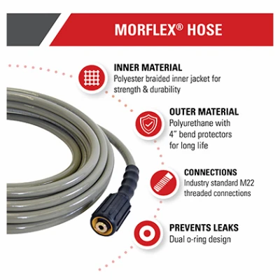 Morflex Pressure Washer Hose, 5/16-in. X 25-ft., Up To 3700 Psi