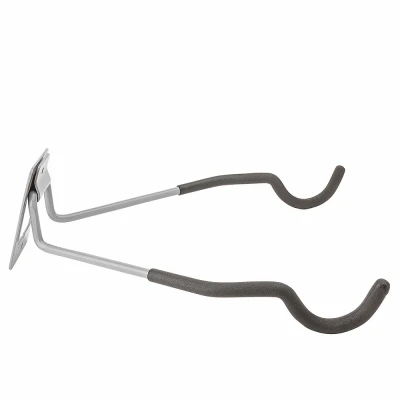 Space-saving Flip-up Bike Hook With Gray Vinyl Coating