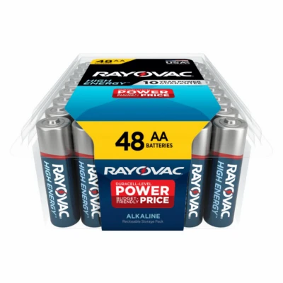 High Energy Aa Alkaline Batteries – 48 Count Bulk Pack