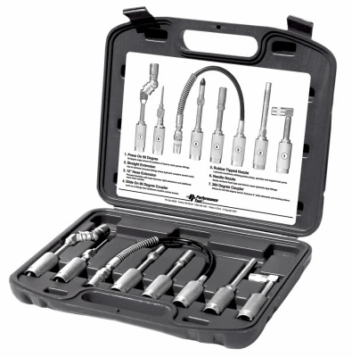 Seven-piece Grease Gun Accessory Kit With Couplers & Fittings