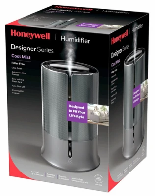 Designer Series Cool Mist Humidifier, Gray, 1.25-gallons
