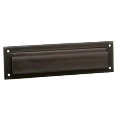 Aged Bronze Brass Mail Slot With Open Back Magazine Plate - 2x11 Inch