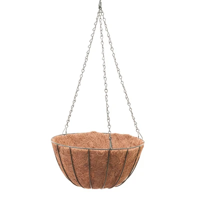 12-inch Green Steel Growers Hanging Basket With Coco Liner