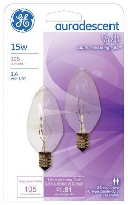Auradescent 15w Decorative Flame Bulbs, 2-pack