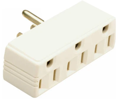 Pass & Seymour 15a Ivory Triple Plug-in Outlet Adapter