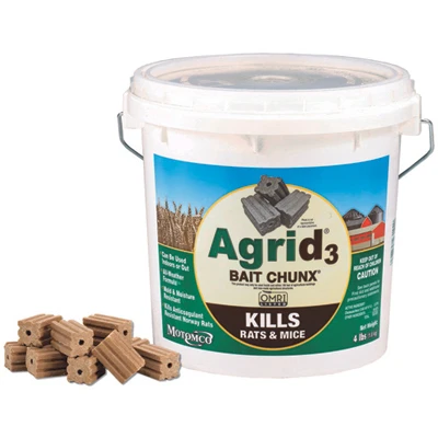 Agrid Three Omri Certified Rodenticide Bait Chunks – 4 Lbs & Designed For Organic Pest Control