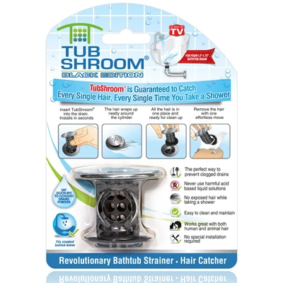 Innovative Black & Chrome Bathtub Hair Drain Catcher