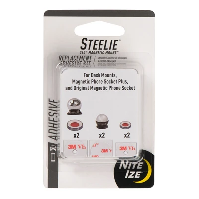 Steelie Universal Adhesive Replacement Kit For Dash Mounts And Phone Sockets