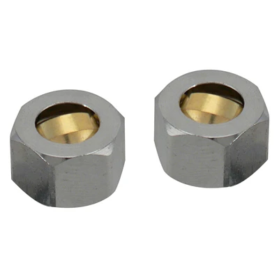 Lead-free Chrome Plated Brass Compression Nut Kit – 3/8 Inch