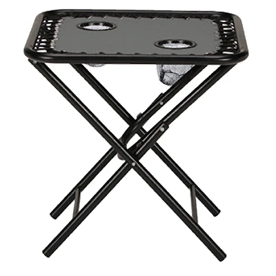 Sunny Isles Folding Side Table With Dual Cup Holders In Graphite Gray