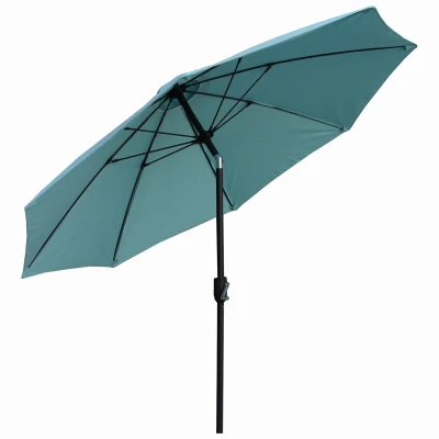 9-foot Seafoam Green Patio Canopy Umbrella With Crank Tilt & Aluminum Pole
