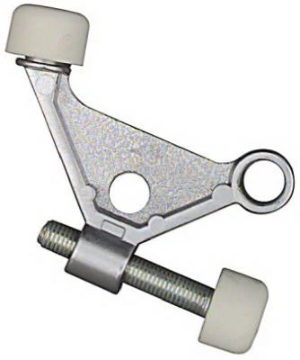 Satin Chrome Hinge Pin Door Stop - Wall Saver