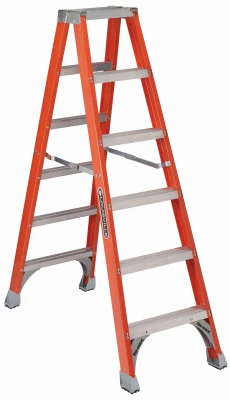 6-foot Fiberglass Type Ia Twin Ladder With 300 Lb Load Capacity