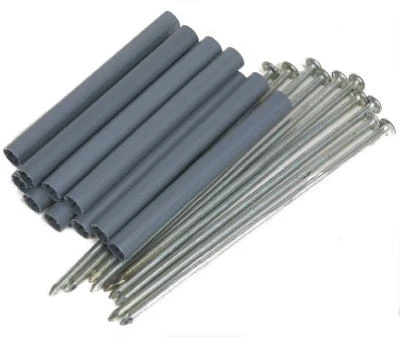 7-inch Galvanized Gutter Spike With 5-inch Black Plastic Ferrule – 10 Pack