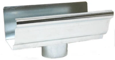 5-inch Galvanized Steel Gutter End Piece With Drop - Mill Finish