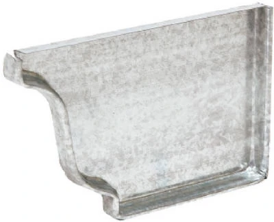 5-inch Mill Finish Galvanized Steel Right End Gutter Cap