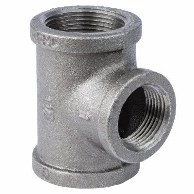 1¼" X 1¼" X 1" Black Steel Pipe Reducing Tee Connector