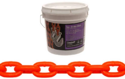 Orange Tow Chain, 5/16 X 124-inch With Clevis Hooks