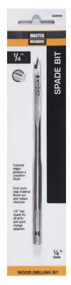 1/4-inch Wood Boring Spade Drill Bit With Micro-groove Point