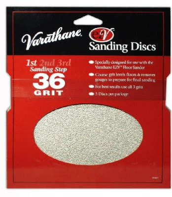 36-grit Sanding Discs For Varathane Ezv Floor Sanders – 3 Pack