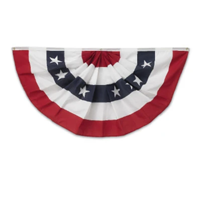 Patriotic 3'x6' Pleated Polycotton U.s. Flag Fan