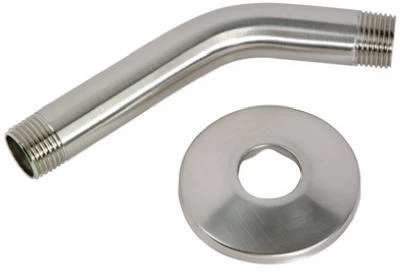 6-inch Brushed Nickel Shower Arm With Flange | Master Plumber