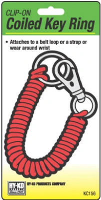Durable Wrist Coil Key Ring With Secure Metal Clip