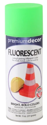 Premium Decor Fluorescent Spray Paint, Glo Green, 11 Ounces
