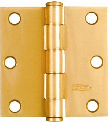 2-pack 3x3 Inch Dull Brass Residential Door Hinges