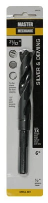 21/32 X 6-inch Silver & Deming Black Oxide Drill Bit - Master Mechanic Model 694235