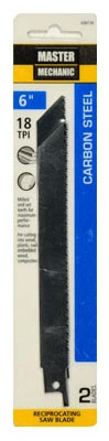 Bi-metal/cobalt Reciprocating Saw Blade, 6 In., 18-tpi, 2-pk.