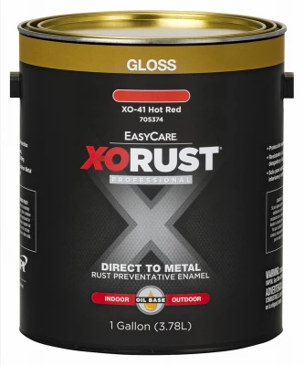 X-o Rust Premium Oil-based Enamel Paint – Hot Red Gloss, 1 Gallon