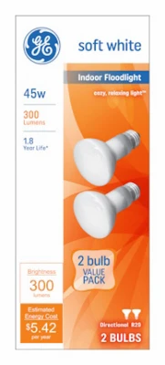 Ge 45w Indoor Floodlight Bulbs - 2 Pack