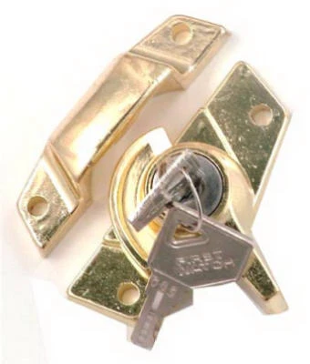 Polished Brass Keyed Window Sash Lock For Double Hung Windows