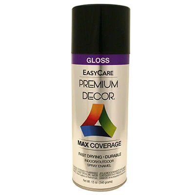 Premium Gloss Black Spray Paint - 12 Oz Can
