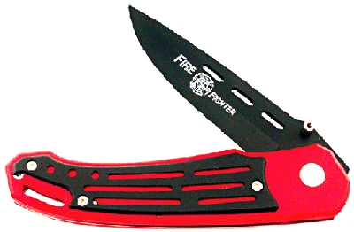 Firefighter Tactical Knife With 3.5" Precision Blade And Durable Red Handle