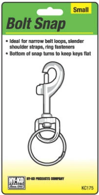 Compact Small Bolt Snap With Split Ring For Secure Key Attachment