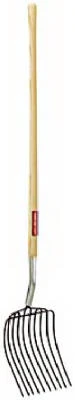 10.75" Manure Fork With 48" Wooden Handle For Heavy-duty Work