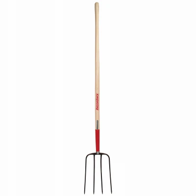 Durable 9" Forged Steel Manure Fork With Long Wooden Handle