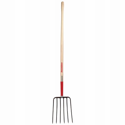 Durable 10" Forged Steel Manure Fork With 6 Tines & 54" Handle