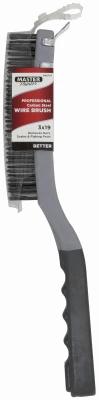 Soft Grip Carbon Steel Wire Brush With Scraper - Heavy Duty Cleaning Tool