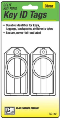 Clear Key Identification Tags With Durable Split Rings – 2 Pack