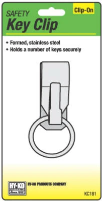 Premium Stainless Steel Safety Key Clip With Split Ring
