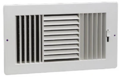 Three-way Sidewall Register 12x6 In White Steel
