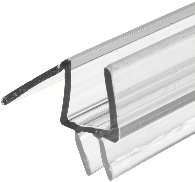 Frameless Shower Door Bottom Seal, Clear Vinyl, 3/8 X 36 In.