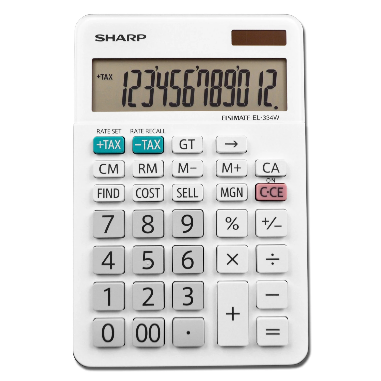 El-334wb 12-digit Desktop Calculator With Large Display, Dual-power & Margin Keys