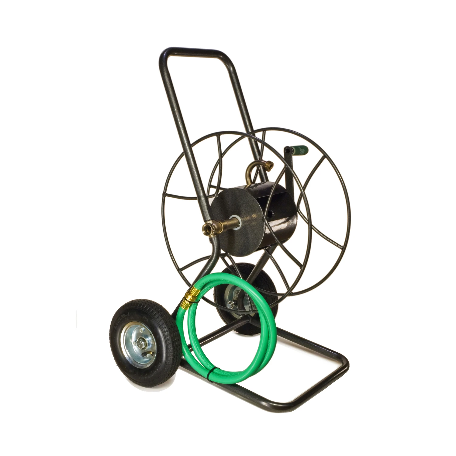 200 Ft. Silver Wheeled Hose Reel Cart - Heavy Duty, Portable Design
