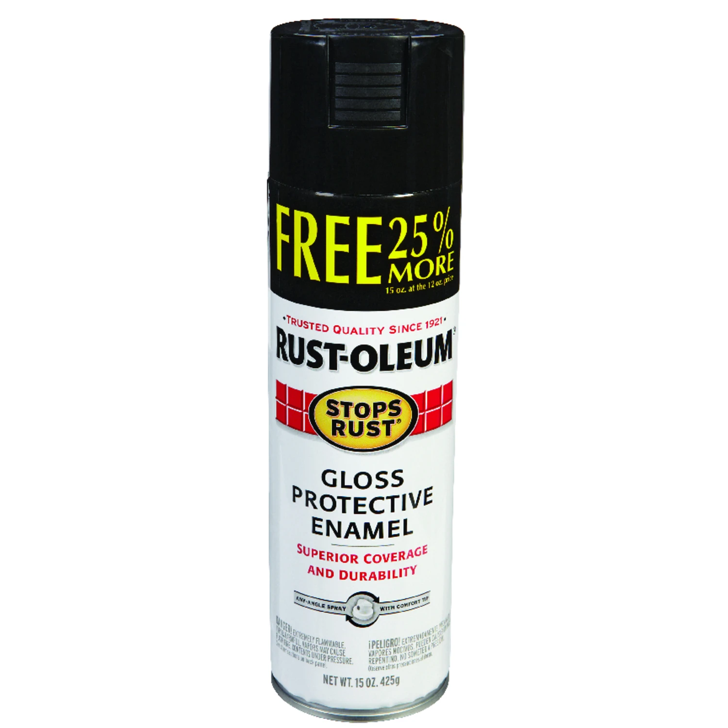 Stops Rust Gloss Black Spray Paint 15 Oz - Durable, Uv Resistant, Indoor/outdoor