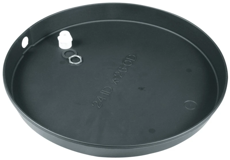 24-inch Plastic Polymer Water Heater Pan With Fitting, Heavy-duty Design
