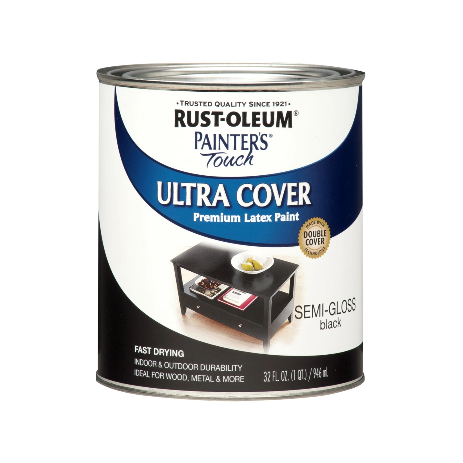 Painter's Touch Ultra Cover Semi-gloss Black Latex Paint, 1 Quart